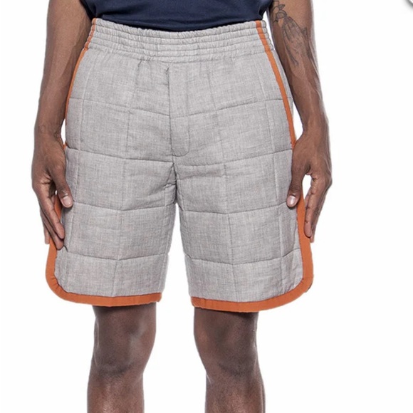 DDUGOFF D Designer Quilted Shorts Grey/ Orange Sz Small Inseam ‘9 RARE HOOPS🔥 - Picture 2 of 10